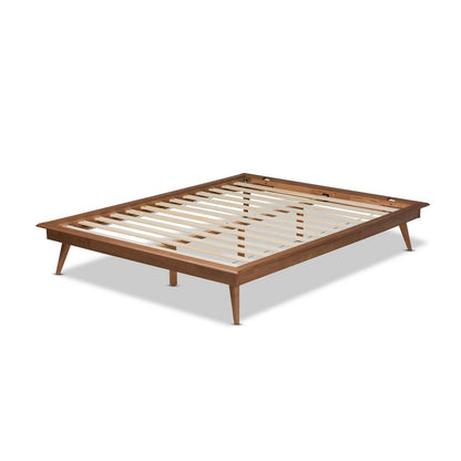 Baxton Studio - Karine King Size Bed Frame in Ash Walnut - MG0004-Ash Walnut-King-Frame view 3