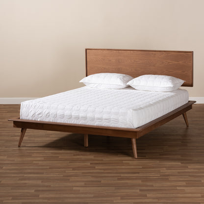 Baxton Studio - Karine Queen Size Bed in Ash Walnut - MG0004-Ash Walnut-Queen view 6