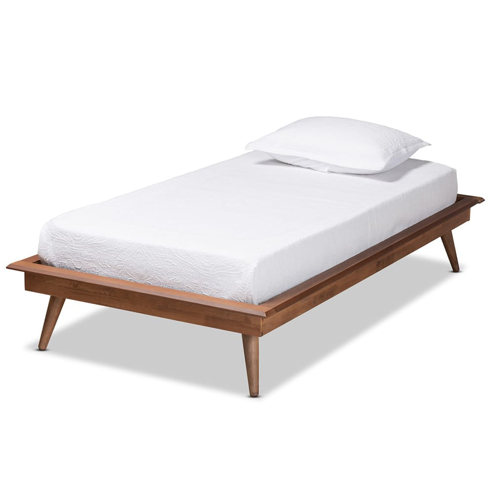 Baxton Studio - Karine Twin Size Bed Frame in Ash Walnut - MG0004-Ash Walnut-Twin-Frame view 1