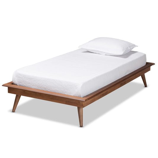 Baxton Studio - Karine Twin Size Bed Frame in Ash Walnut - MG0004-Ash Walnut-Twin-Frame view 1