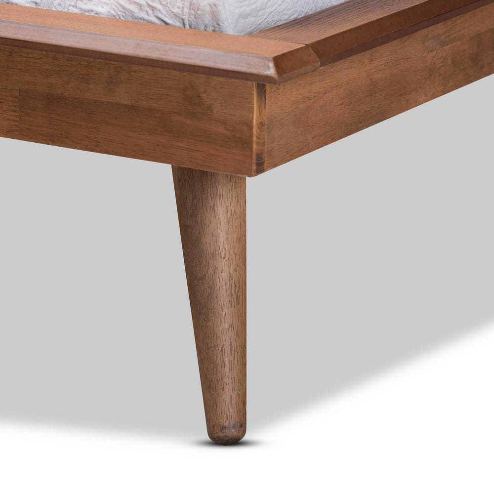 Baxton Studio - Karine Twin Size Bed Frame in Ash Walnut - MG0004-Ash Walnut-Twin-Frame view 4