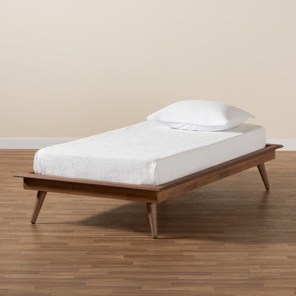 Baxton Studio - Karine Twin Size Bed Frame in Ash Walnut - MG0004-Ash Walnut-Twin-Frame view 5
