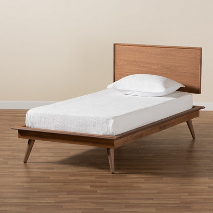 Baxton Studio - Karine Twin Size Bed in Ash Walnut - MG0004-Ash Walnut-Twin view 6
