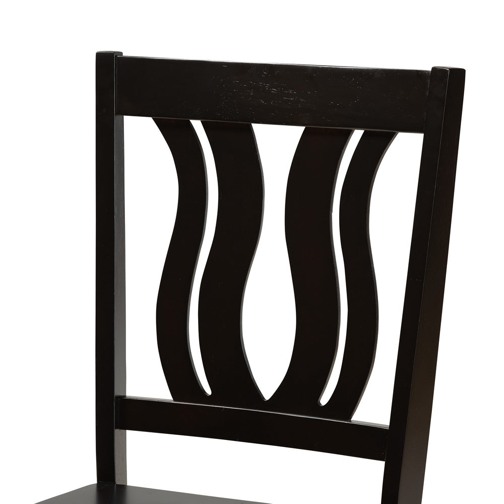 Baxton Studio - Karla Dining Set in Dark Brown - Karla-Dark Brown-5PC Dining Set view 5
