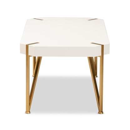 Baxton Studio - Kassa Coffee Table in White/Gold - JY20A156-White/Gold-CT view 3
