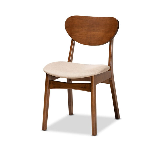 Baxton Studio - Katya Dining Set in Sand/Walnut Brown - RH378C-Sand/Walnut-5PC Dining Set view 2