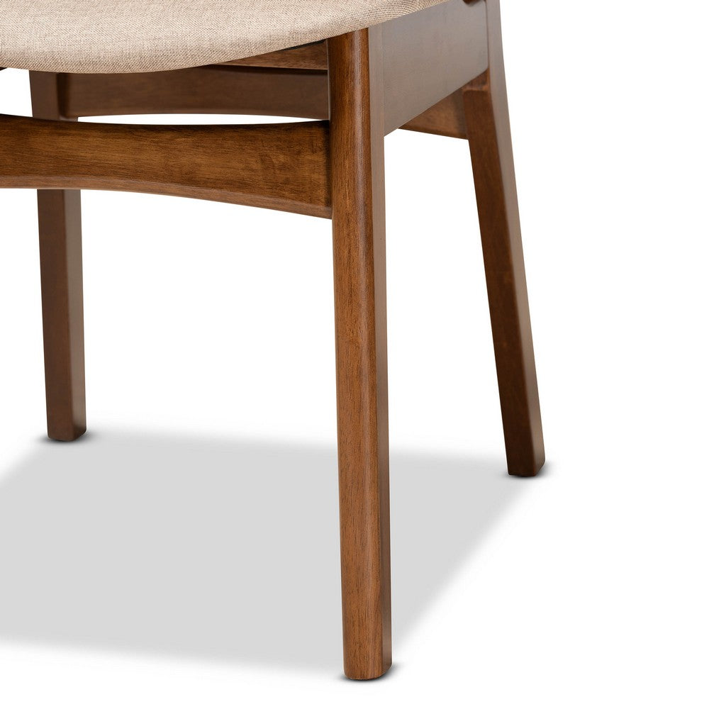 Baxton Studio - Katya Dining Set in Sand/Walnut Brown - RH378C-Sand/Walnut-5PC Dining Set view 6