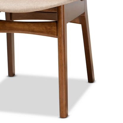 Baxton Studio - Katya Dining Set in Sand/Walnut Brown - RH378C-Sand/Walnut-5PC Dining Set view 6
