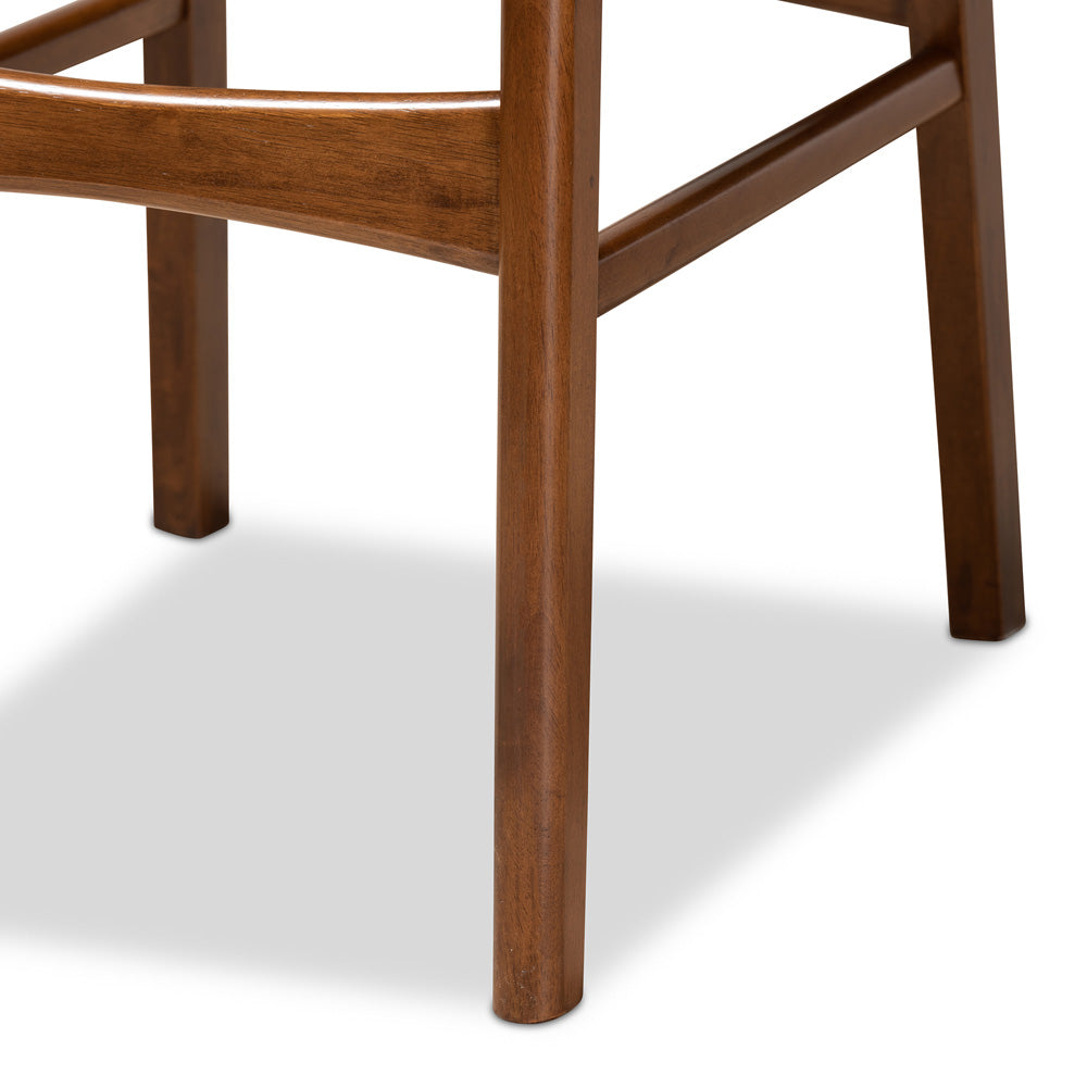 Baxton Studio - Katya Set of 2 Bar Stools in Grey/Walnut Brown - RH378BP-Grey/Walnut Bent Seat-BS-2PK view 5