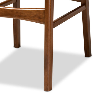 Baxton Studio - Katya Set of 2 Bar Stools in Grey/Walnut Brown - RH378BP-Grey/Walnut Bent Seat-BS-2PK view 5