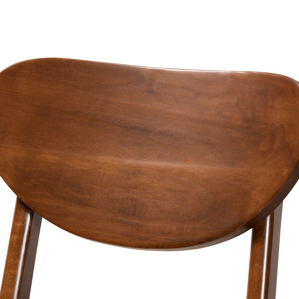 Baxton Studio - Katya Set of 2 Bar Stools in Sand/Walnut Brown - RH378BP-Sand/Walnut Bent Seat-BS-2PK view 4