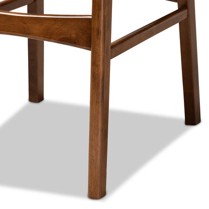 Baxton Studio - Katya Set of 2 Bar Stools in Sand/Walnut Brown - RH378BP-Sand/Walnut Bent Seat-BS-2PK view 5