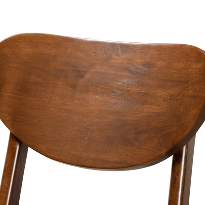 Baxton Studio - Katya Set of 2 Bar Stools in Walnut Brown - RH378BP-Walnut Bent Seat-BS-2PK view 4