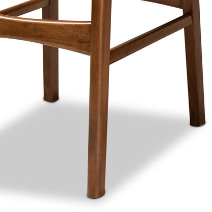 Baxton Studio - Katya Set of 2 Bar Stools in Walnut Brown - RH378BP-Walnut Bent Seat-BS-2PK view 5