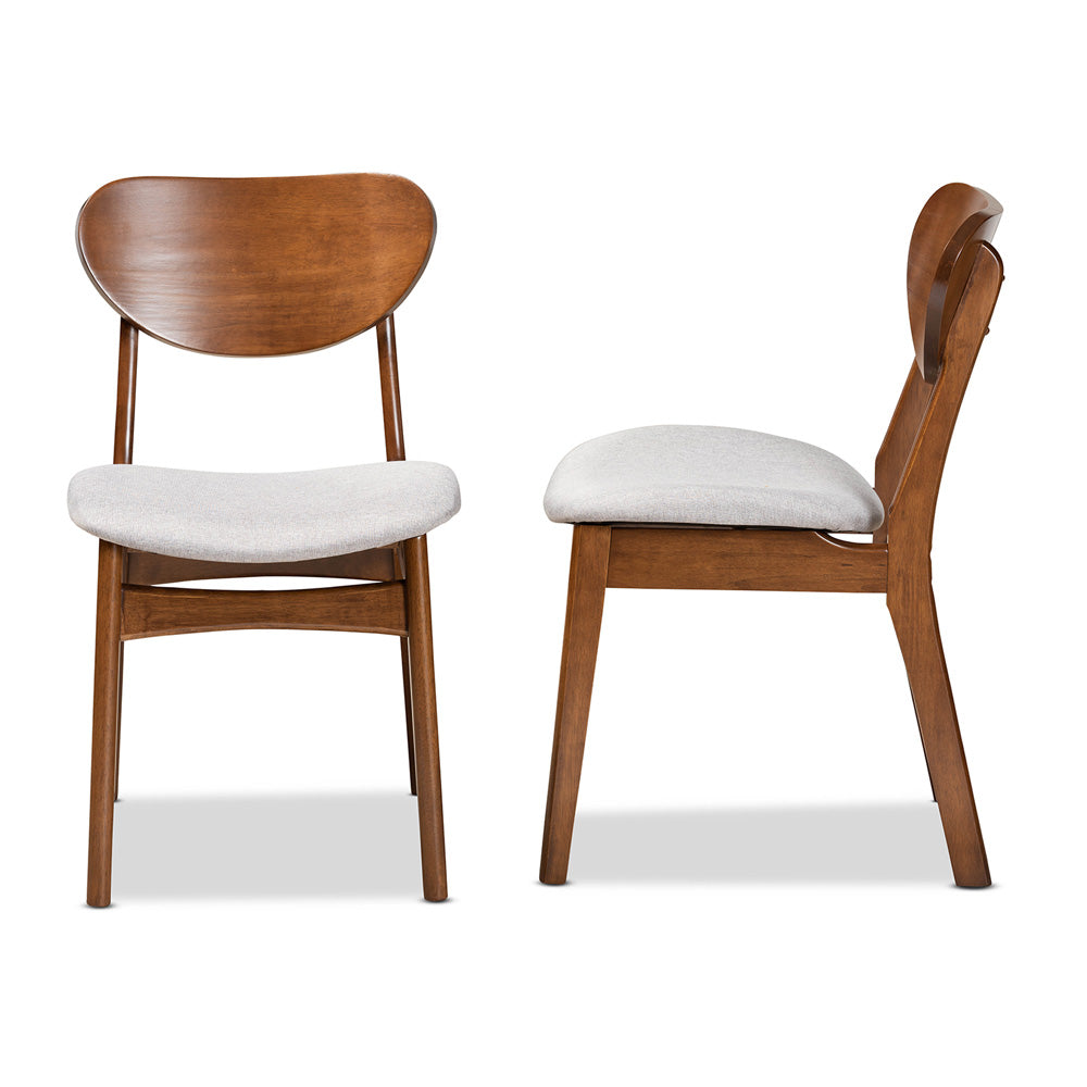 Baxton Studio - Katya Set of 2 Dining Chairs in Grey/Walnut Brown - RH378C-Grey/Walnut Bent Seat-DC-2PK view 3