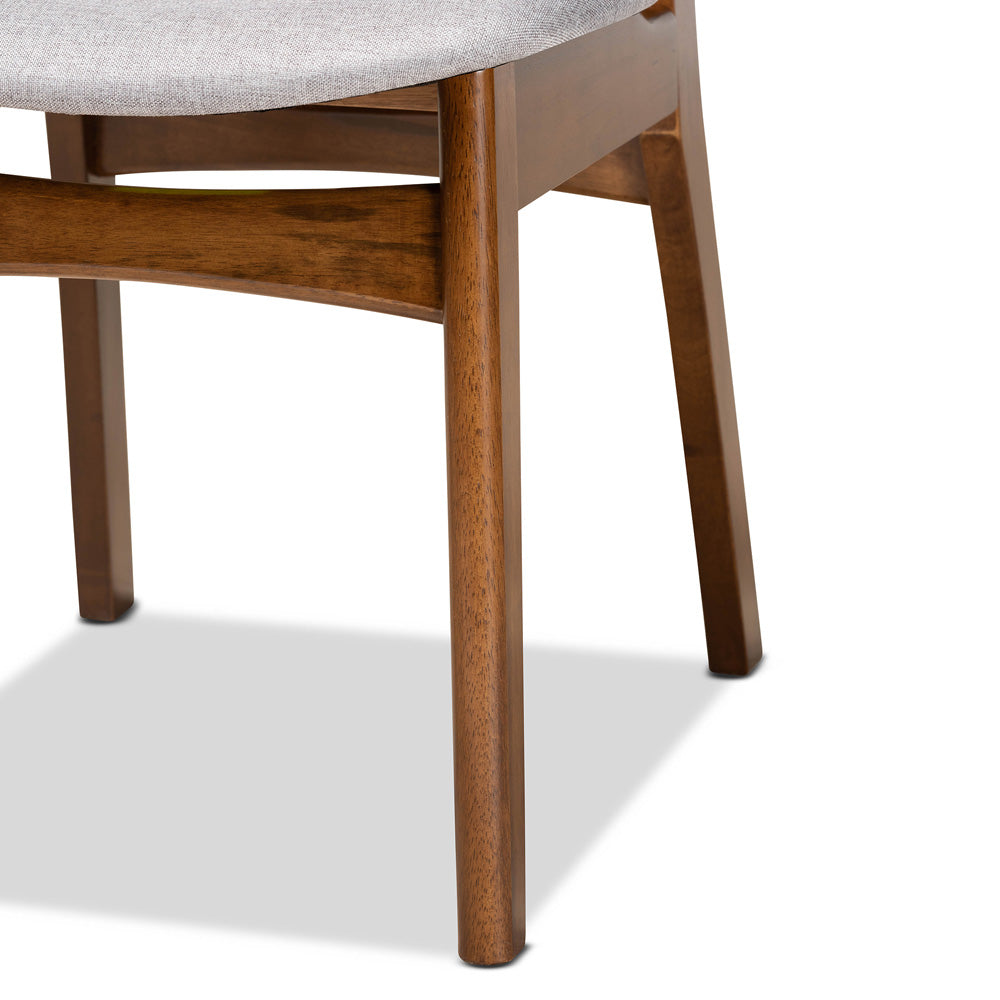 Baxton Studio - Katya Set of 2 Dining Chairs in Grey/Walnut Brown - RH378C-Grey/Walnut Bent Seat-DC-2PK view 5