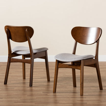 Baxton Studio - Katya Set of 2 Dining Chairs in Grey/Walnut Brown - RH378C-Grey/Walnut Bent Seat-DC-2PK view 7
