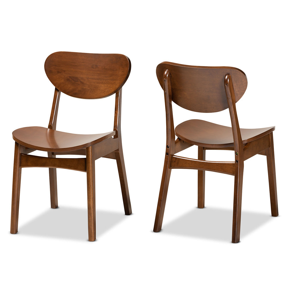 Baxton Studio - Katya Set of 2 Dining Chairs in Walnut Brown  - RH378C-Walnut Bent Seat-DC-2PK view 1