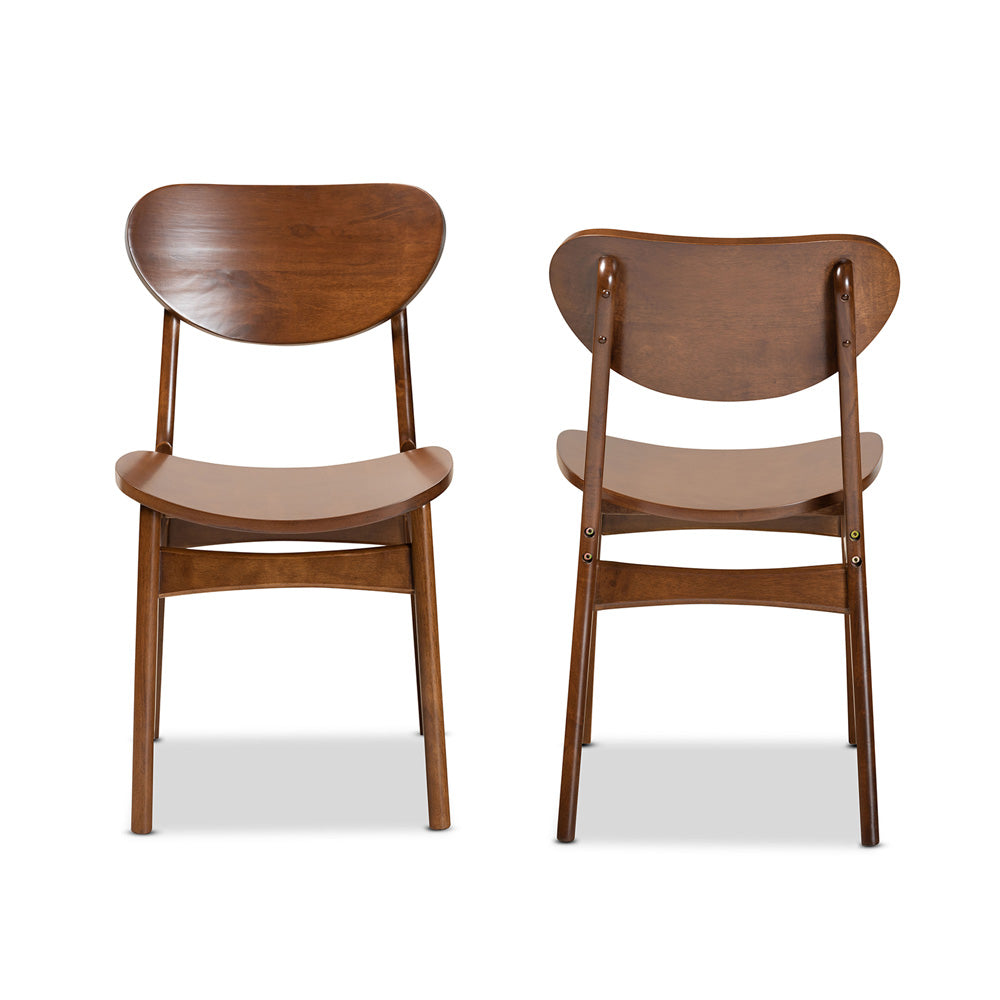 Baxton Studio - Katya Set of 2 Dining Chairs in Walnut Brown  - RH378C-Walnut Bent Seat-DC-2PK view 2