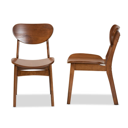Baxton Studio - Katya Set of 2 Dining Chairs in Walnut Brown  - RH378C-Walnut Bent Seat-DC-2PK view 3