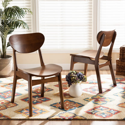 Baxton Studio - Katya Set of 2 Dining Chairs in Walnut Brown  - RH378C-Walnut Bent Seat-DC-2PK view 6