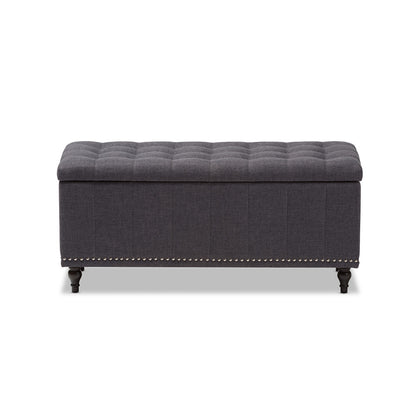Baxton Studio - Kaylee Storage Bench in Dark Grey - BBT3137-OTTO-Dark Grey-H1217-20 view 1