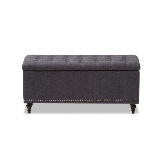 Baxton Studio - Kaylee Storage Bench in Dark Grey - BBT3137-OTTO-Dark Grey-H1217-20 view 1