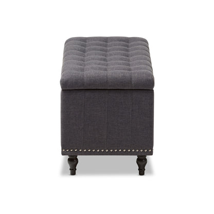Baxton Studio - Kaylee Storage Bench in Dark Grey - BBT3137-OTTO-Dark Grey-H1217-20 view 2