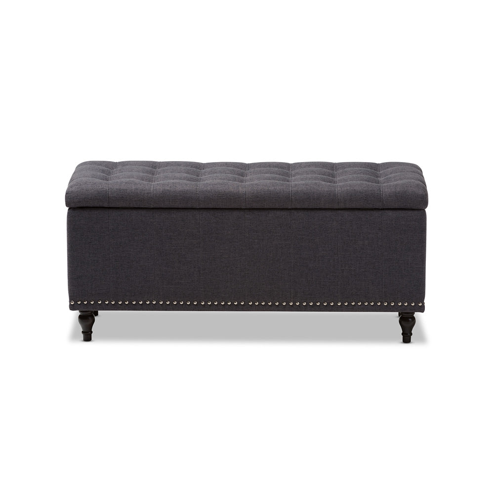 Baxton Studio - Kaylee Storage Bench in Dark Grey - BBT3137-OTTO-Dark Grey-H1217-20 view 3