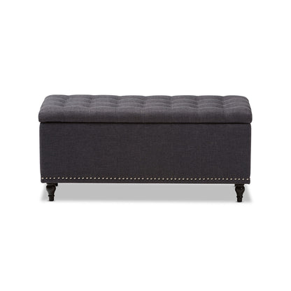 Baxton Studio - Kaylee Storage Bench in Dark Grey - BBT3137-OTTO-Dark Grey-H1217-20 view 3