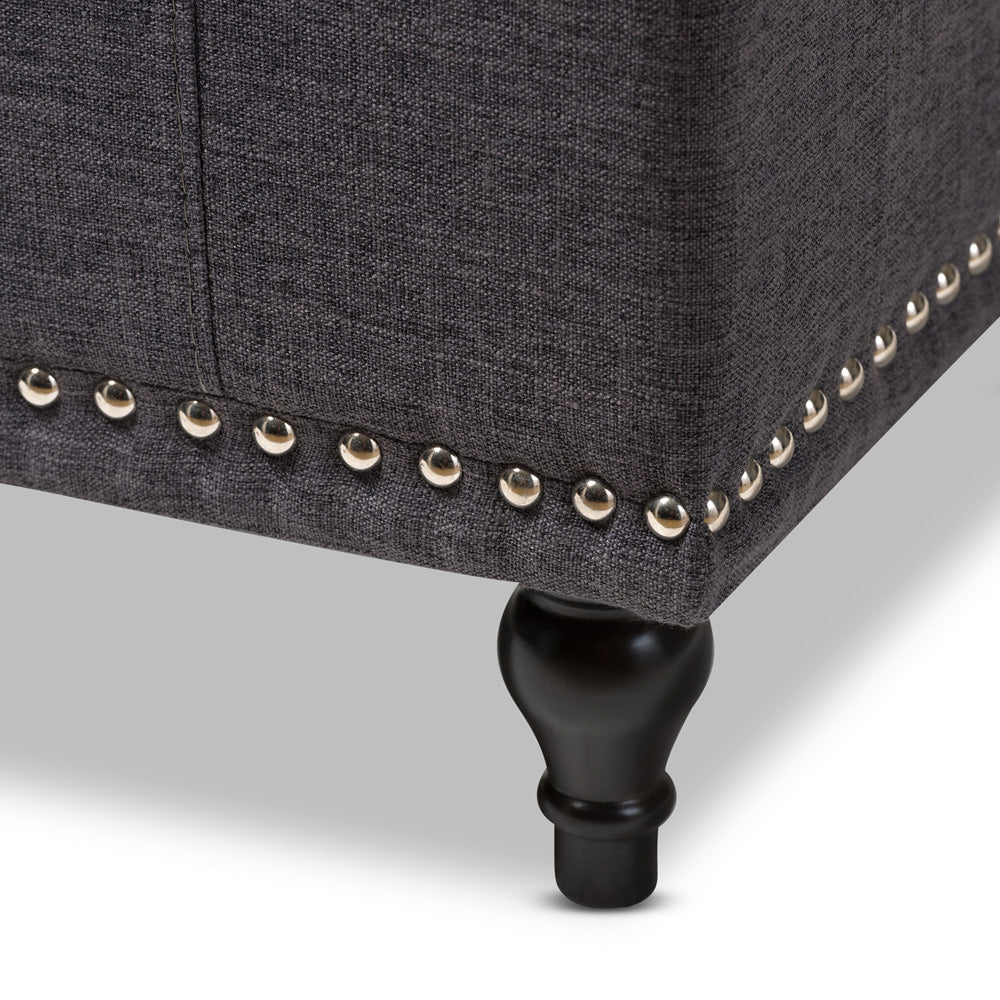 Baxton Studio - Kaylee Storage Bench in Dark Grey - BBT3137-OTTO-Dark Grey-H1217-20 view 5