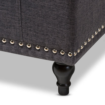 Baxton Studio - Kaylee Storage Bench in Dark Grey - BBT3137-OTTO-Dark Grey-H1217-20 view 5