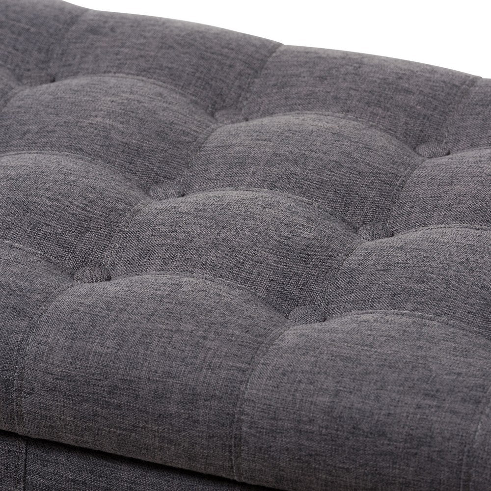 Baxton Studio - Kaylee Storage Bench in Dark Grey - BBT3137-OTTO-Dark Grey-H1217-20 view 6