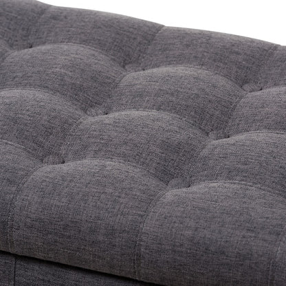 Baxton Studio - Kaylee Storage Bench in Dark Grey - BBT3137-OTTO-Dark Grey-H1217-20 view 6