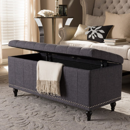 Baxton Studio - Kaylee Storage Bench in Dark Grey - BBT3137-OTTO-Dark Grey-H1217-20 view 7