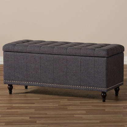 Baxton Studio - Kaylee Storage Bench in Dark Grey - BBT3137-OTTO-Dark Grey-H1217-20 view 8