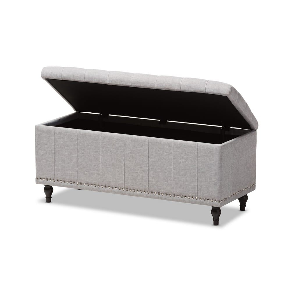 Baxton Studio - Kaylee Storage Bench in Grayish Beige - BBT3137-OTTO-Greyish Beige-H1217-14 view 4