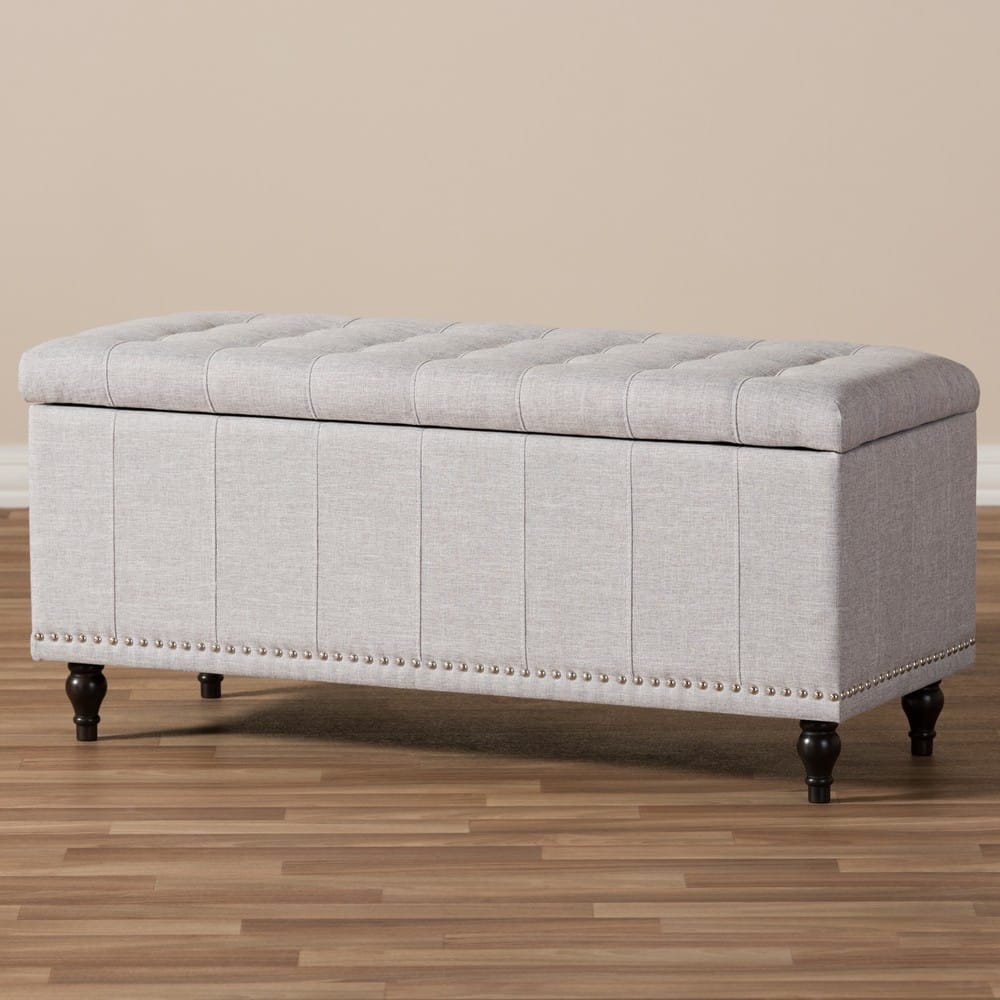 Baxton Studio - Kaylee Storage Bench in Grayish Beige - BBT3137-OTTO-Greyish Beige-H1217-14 view 8