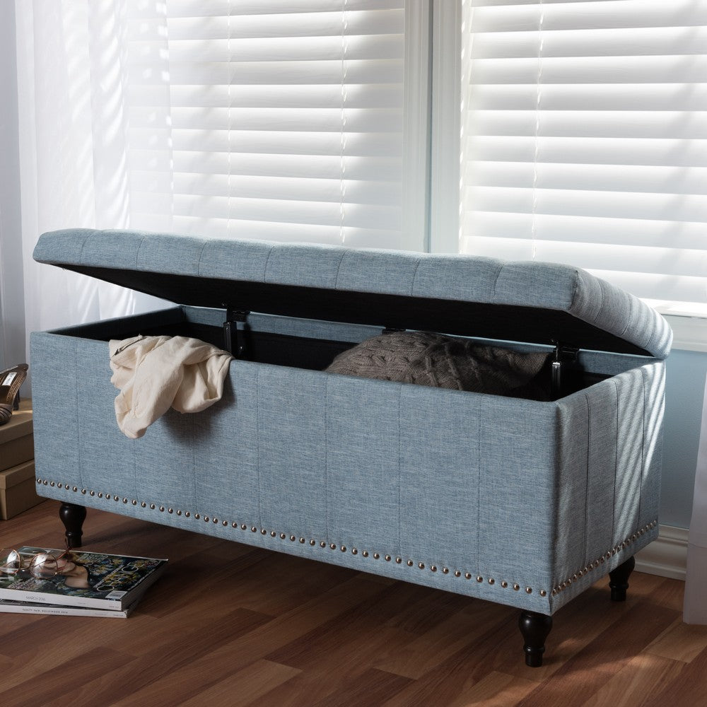Baxton Studio - Kaylee Storage Bench in Light Blue - BBT3137-OTTO-Light Blue-H1217-21 view 7