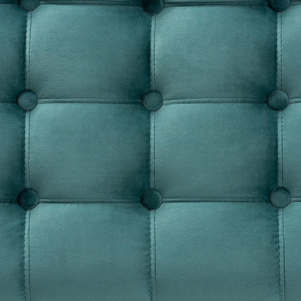 Baxton Studio - Kaylee Storage Ottoman in Teal Blue/Brown - BBT3137-Teal Velvet/Walnut-Otto view 6