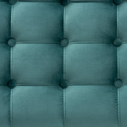 Baxton Studio - Kaylee Storage Ottoman in Teal Blue/Brown - BBT3137-Teal Velvet/Walnut-Otto view 6