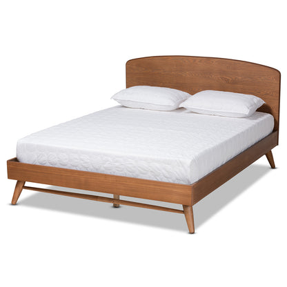 Baxton Studio - Keagan Full Size Bed in Walnut Brown - MG-2200-1-Ash Walnut-Full view 1