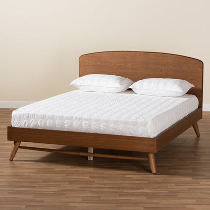 Baxton Studio - Keagan Full Size Bed in Walnut Brown - MG-2200-1-Ash Walnut-Full view 7