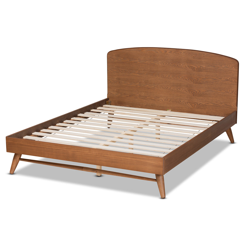 Baxton Studio - Keagan Queen Size Bed in Walnut Brown - MG-2200-1-Ash Walnut-Queen view 3