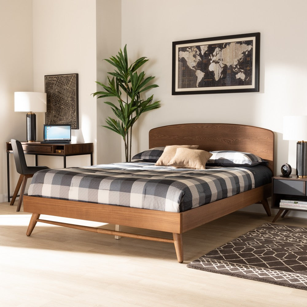 Baxton Studio - Keagan Queen Size Bed in Walnut Brown - MG-2200-1-Ash Walnut-Queen view 6