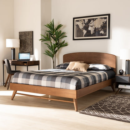 Baxton Studio - Keagan Queen Size Bed in Walnut Brown - MG-2200-1-Ash Walnut-Queen view 6