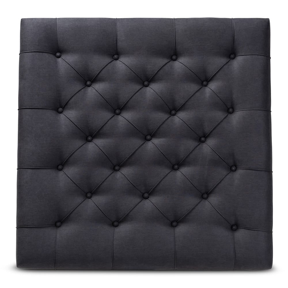 Baxton Studio - Kelly Ottoman in Charcoal/Greywashed - JY-0001-Charcoal/Greywashed-Otto view 3