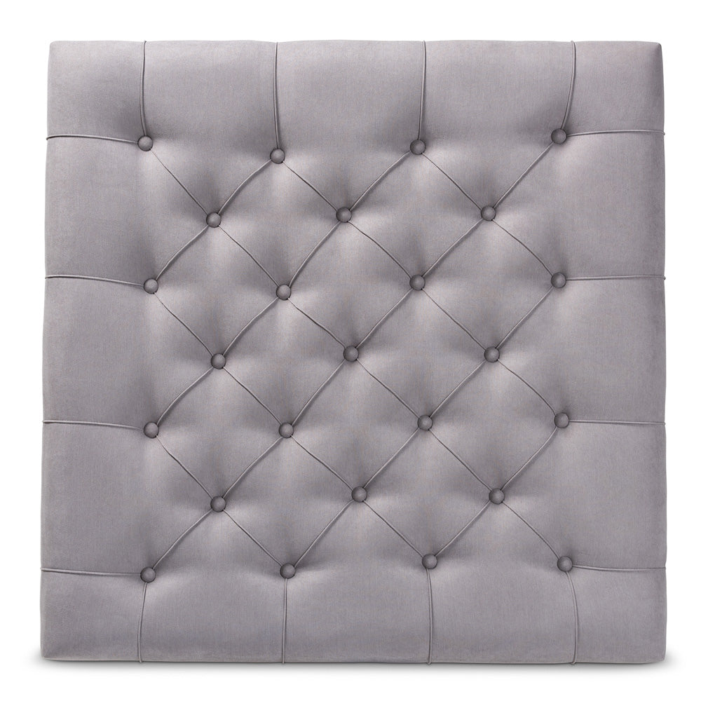 Baxton Studio - Kelly Ottoman in Grey/Greywashed - JY-0001-Grey/Greywashed-Otto view 3
