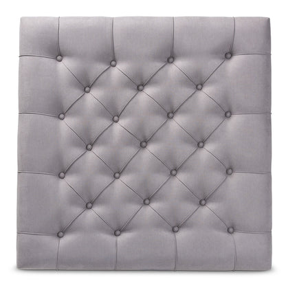 Baxton Studio - Kelly Ottoman in Grey/Greywashed - JY-0001-Grey/Greywashed-Otto view 3