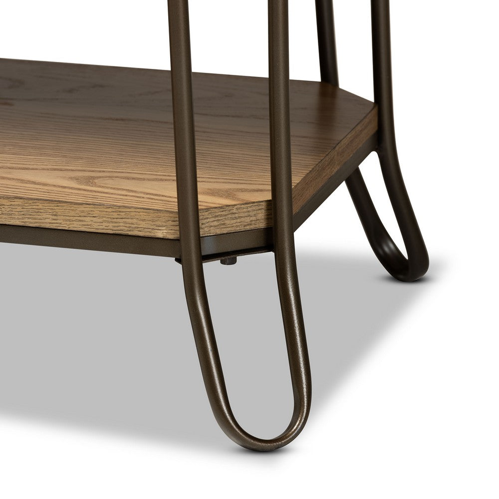 Baxton Studio - Kellyn Console Table in Oak Brown/Black - JY20A066-Oak-Console view 7